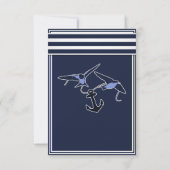 Nautical Navy Blue Swallows RSVP 3 Menu Keuze (Achterkant)