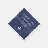 Nautical Navy Blue Tied the Knot Wedding Servet (Hoek)