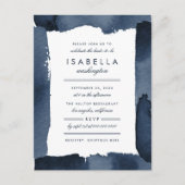 Nautical Navy Blue Waterverf Vrijgezellenfeest Uitnodiging Briefkaart (Voorkant)