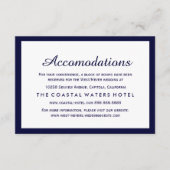 Nautical Navy Blue Wedding Accommodations Hotel Informatiekaartje (Voorkant)
