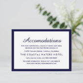 Nautical Navy Blue Wedding Accommodations Hotel Informatiekaartje (Staand voorkant)