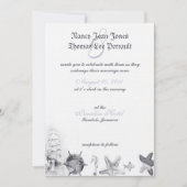 Nautical Navy Blue Wedding Invitation Kaart (Voorkant)