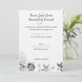 Nautical Navy Blue Wedding Invitation Kaart (Staand voorkant)