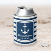 Nautical Navy Blue Wedding Monogram Boat Anchor Blikjeskoeler
