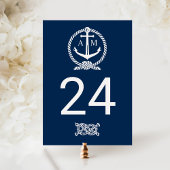 Nautical Navy Blue Wedding Monogram Briefkaart