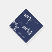 Nautical Navy Blue Wedding Napkins met wiel Servet (Hoek)