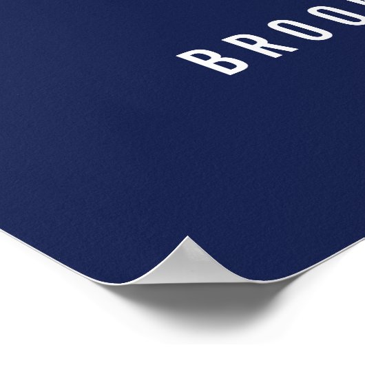 Nautical Navy Blue Wedding Reception Sign 22x28 Poster (Hoek)