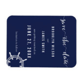 Nautical Navy Blue Wedding Save the Date Magnets Magneet (Horizontaal)
