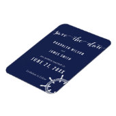 Nautical Navy Blue Wedding Save the Date Magnets Magneet (Linkerzijde)