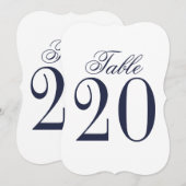 Nautical Navy Blue Wedding Table Number Kaart (Voorkant / Achterkant)