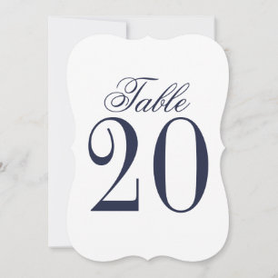 Nautical Navy Blue Wedding Table Number Kaart