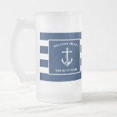 Nautical Navy Blue Welcome Aboard Name Anchor Matglas Bierpul (Links)