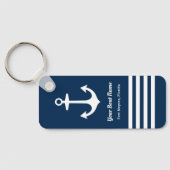 Nautical Navy Blue Welcome Aboard Name Anchor Sleutelhanger (Achterkant)