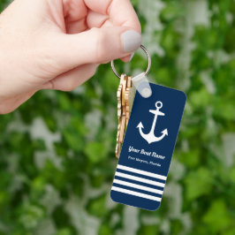 Nautical Navy Blue Welcome Aboard Name Anchor Sleutelhanger