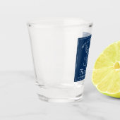 Nautical Navy Blue Welcome Aboard Name Shot Glas (Links)