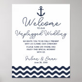 Nautical Navy Blue Welkom bij onze niet-aangeslote Poster (Voorkant)