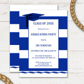 Nautical Navy Blue White Afstuderen Kaart