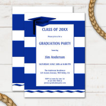 Nautical Navy Blue White Afstuderen