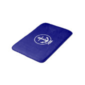 Nautical Navy Blue White Anchor Badmat (Gekanteld)