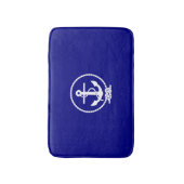 Nautical Navy Blue White Anchor Badmat (Voorkant Verticaal)