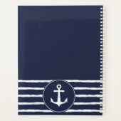 Nautical Navy Blue White Anchor Boat Name 2023 Planner