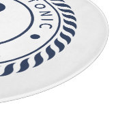 Nautical Navy Blue & White Anchor Boat Name Snijplank (Hoek)