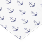 Nautical navy blue white anchorman kustkust tafelkleed (Gekanteld)