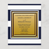 Nautical Navy Blue White Budget Weddenschap Flyer (Achterkant)