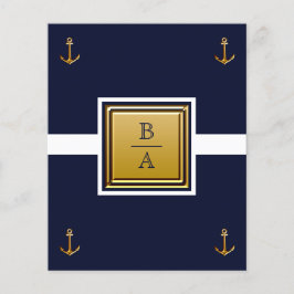 Nautical Navy Blue White Budget Weddenschap Flyer