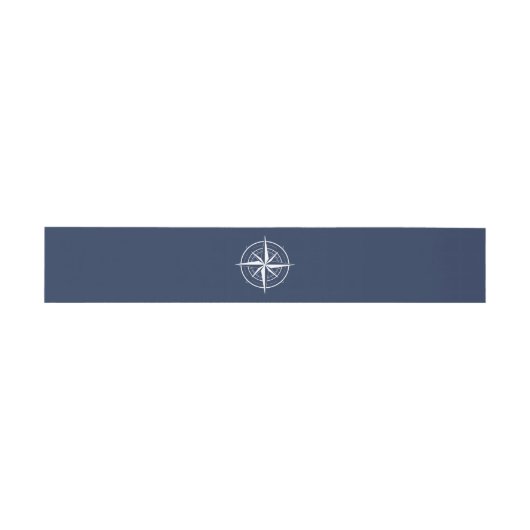 Nautical Navy Blue & White Compass Wedding Uitnodigingen Wikkel (Vlak)