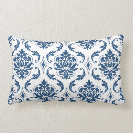 Nautical Navy Blue White  Damask Pattern Kussen