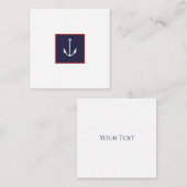 Nautical Navy Blue White en Red Anchor Note Card Notitiekaartje (Voorkant / Achterkant)