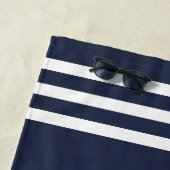 Nautical Navy Blue White Family Name Lake House Strandlaken (In situ)