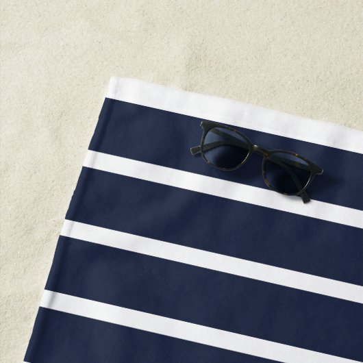 Nautical Navy Blue White Family Name Lake House Strandlaken (In situ)