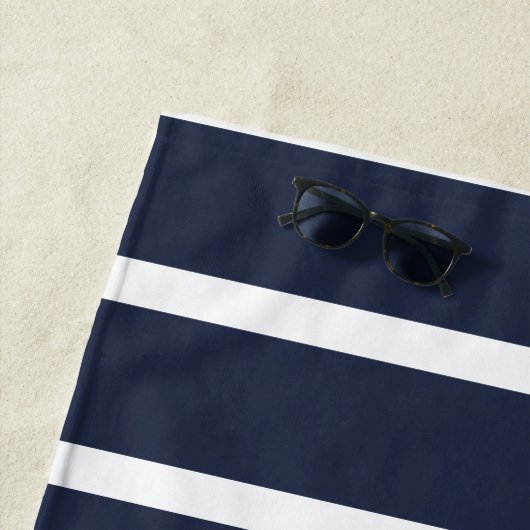 Nautical Navy Blue White Family Name Lake House Strandlaken (In situ)