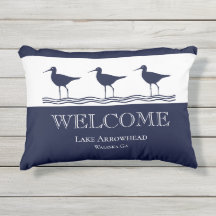 Nautical Navy Blue White Sandpiper strand house