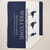 Nautical Navy Blue White Sandpiper strand house Sherpa Deken (Voorkant)