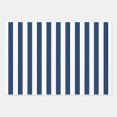 Nautical Navy Blue & White Striped Inpakpapier Vel (Voorkant 3)