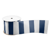Nautical Navy Blue & White Striped Satijnen Lint (Spoel)