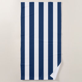 Nautical Navy Blue & White Striped Strandlaken