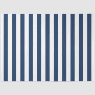 Nautical Navy Blue & White Striped Tissuepapier