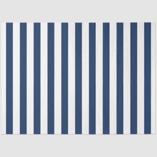Nautical Navy Blue & White Striped Tissuepapier (Voorkant)
