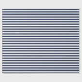 Nautical Navy Blue White Stripes and White Anchor Cadeaupapier (Vlak)
