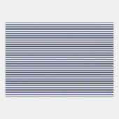 Nautical Navy Blue White Stripes and White Anchor Inpakpapier Vel (Voorkant 2)