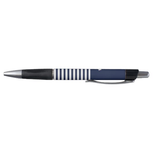 Nautical Navy Blue White Stripes and White Anchor Pen (Bodem)