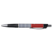 Nautical Navy Blue White Stripes and White Anchor Pen (Bodem)