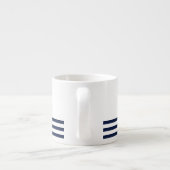 Nautical Navy Blue White Stripes en Blue Anchor Espresso Kop (Achterkant)