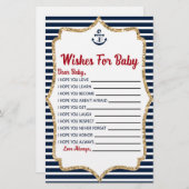 Nautical Navy Blue wil Baby shower Briefpapier (Voorkant / Achterkant)