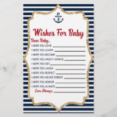 Nautical Navy Blue wil Baby shower Briefpapier (Voorkant)
