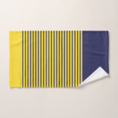 Nautical Navy Blue Yellow Stripes Bad Handdoek (Handdoek)